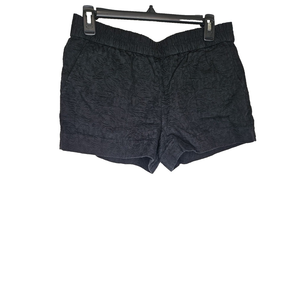 J.Crew G2107 Women's Textured Jacquard‎ Shorts Black Size 4 Cotton